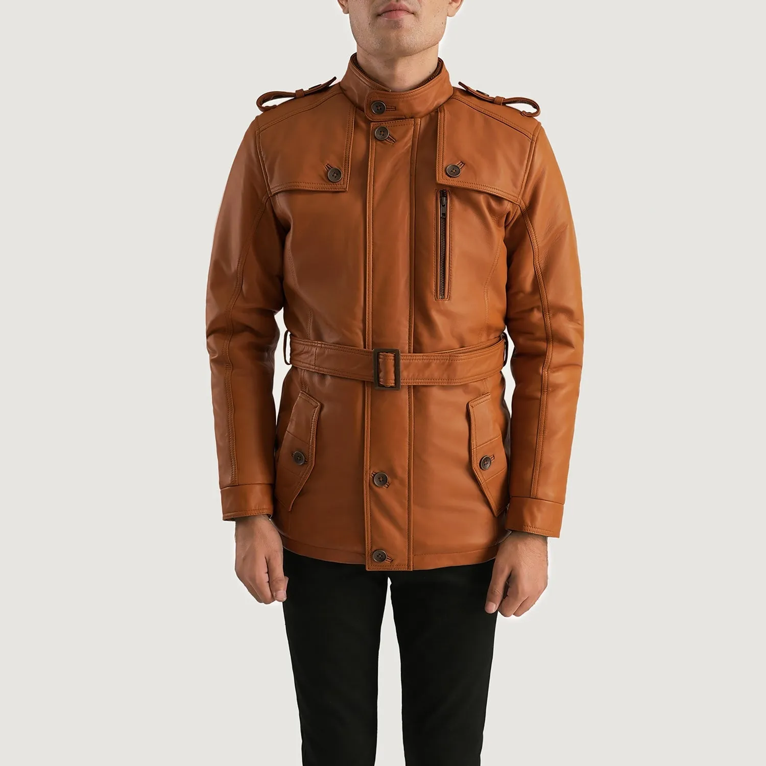 Hunter Tan Brown Fur Leather Jacket