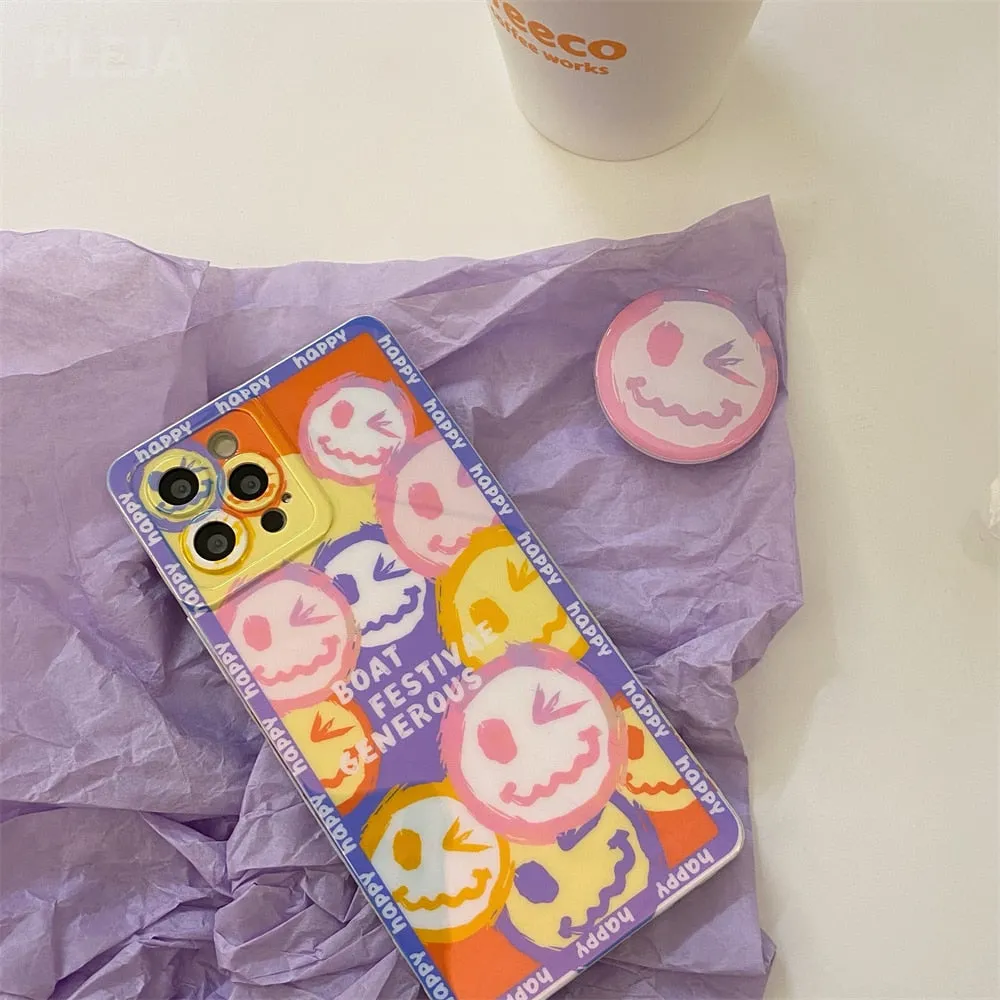 iPhone 13 case with smiley holder