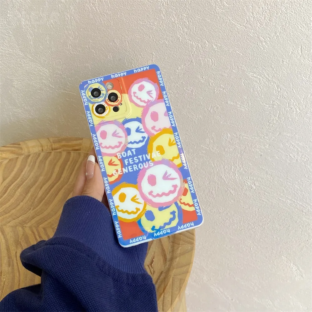 iPhone 13 case with smiley holder