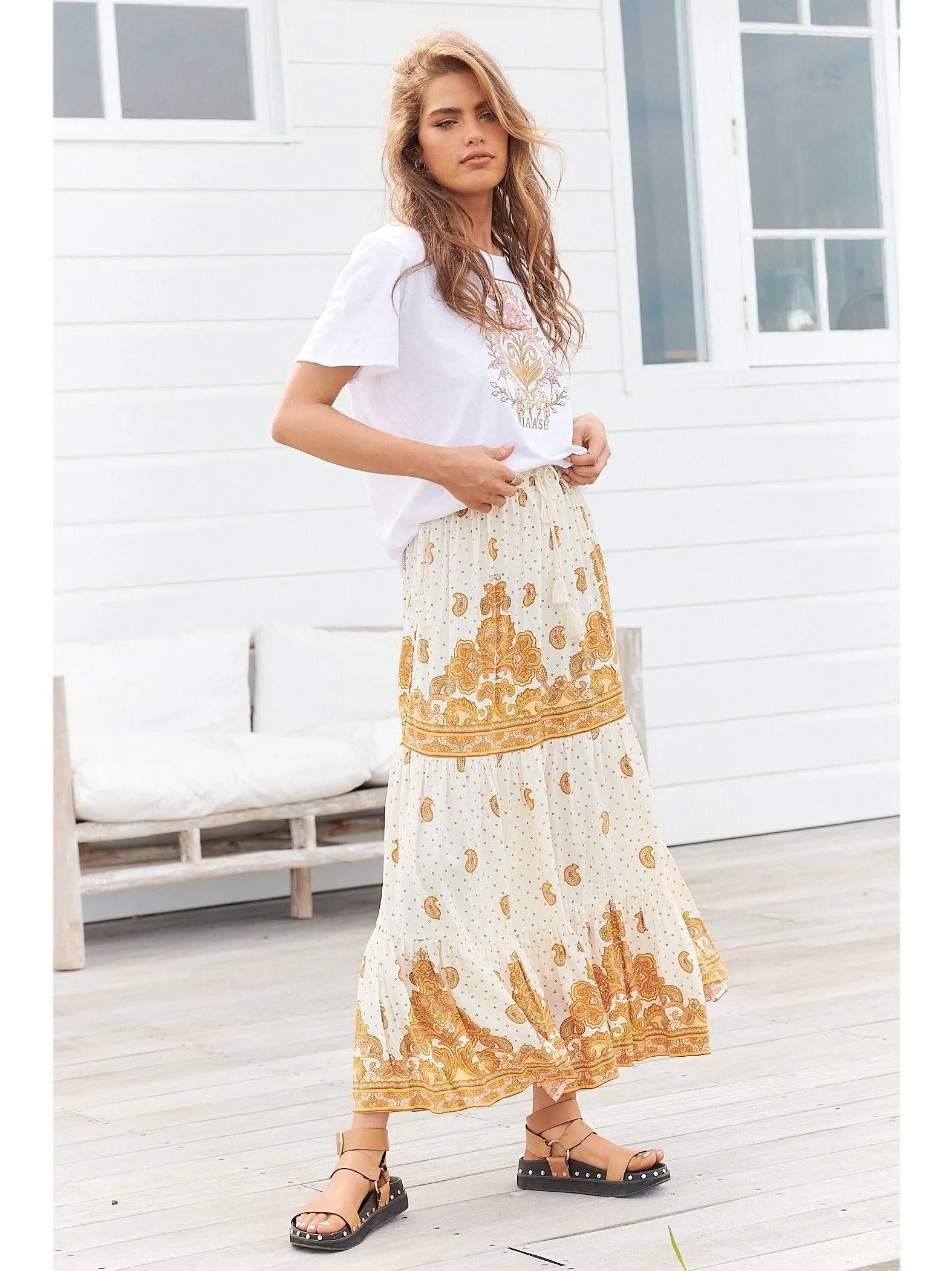 JAASE Sundown Print Riya Maxi Skirt