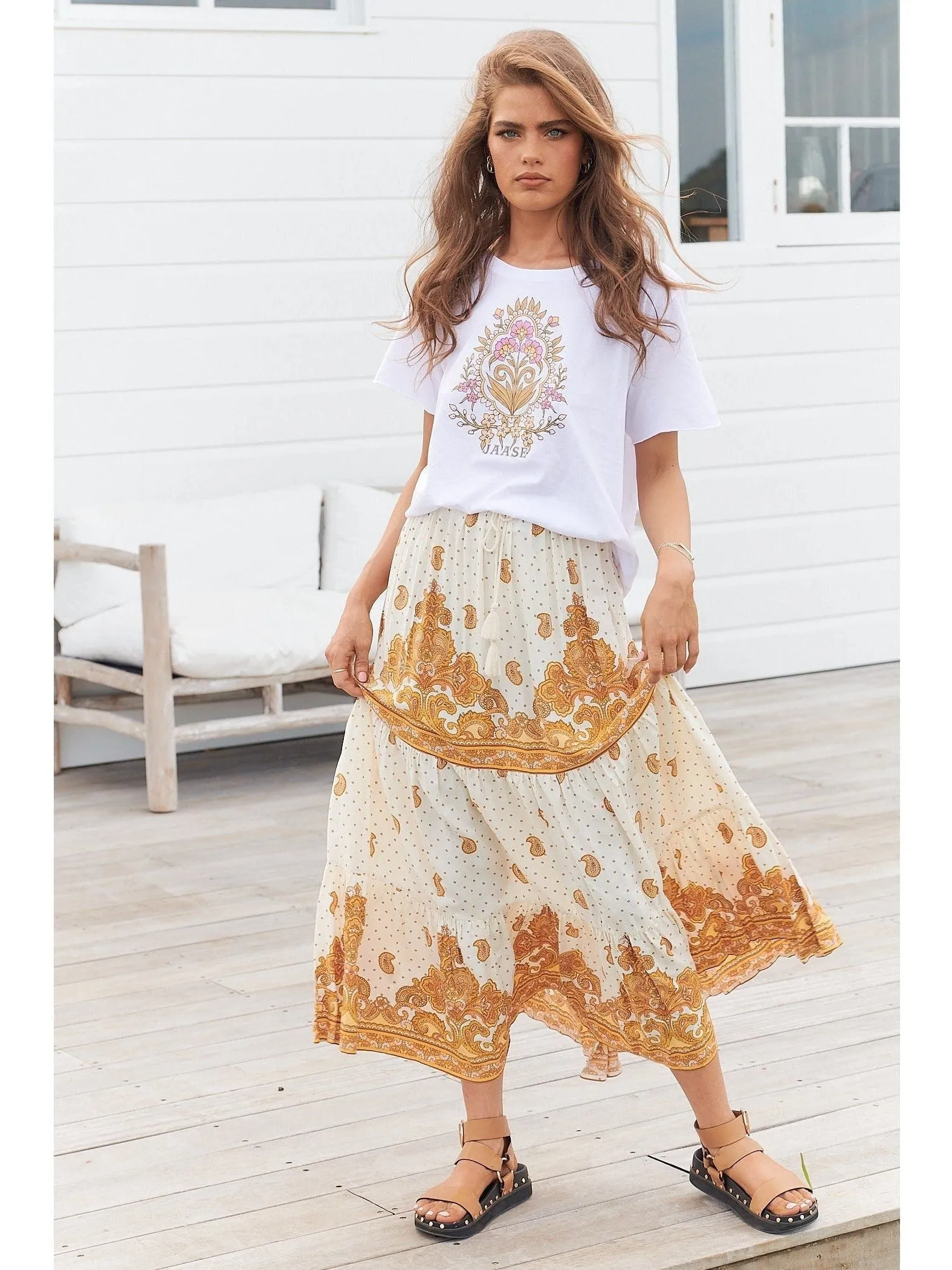 JAASE Sundown Print Riya Maxi Skirt