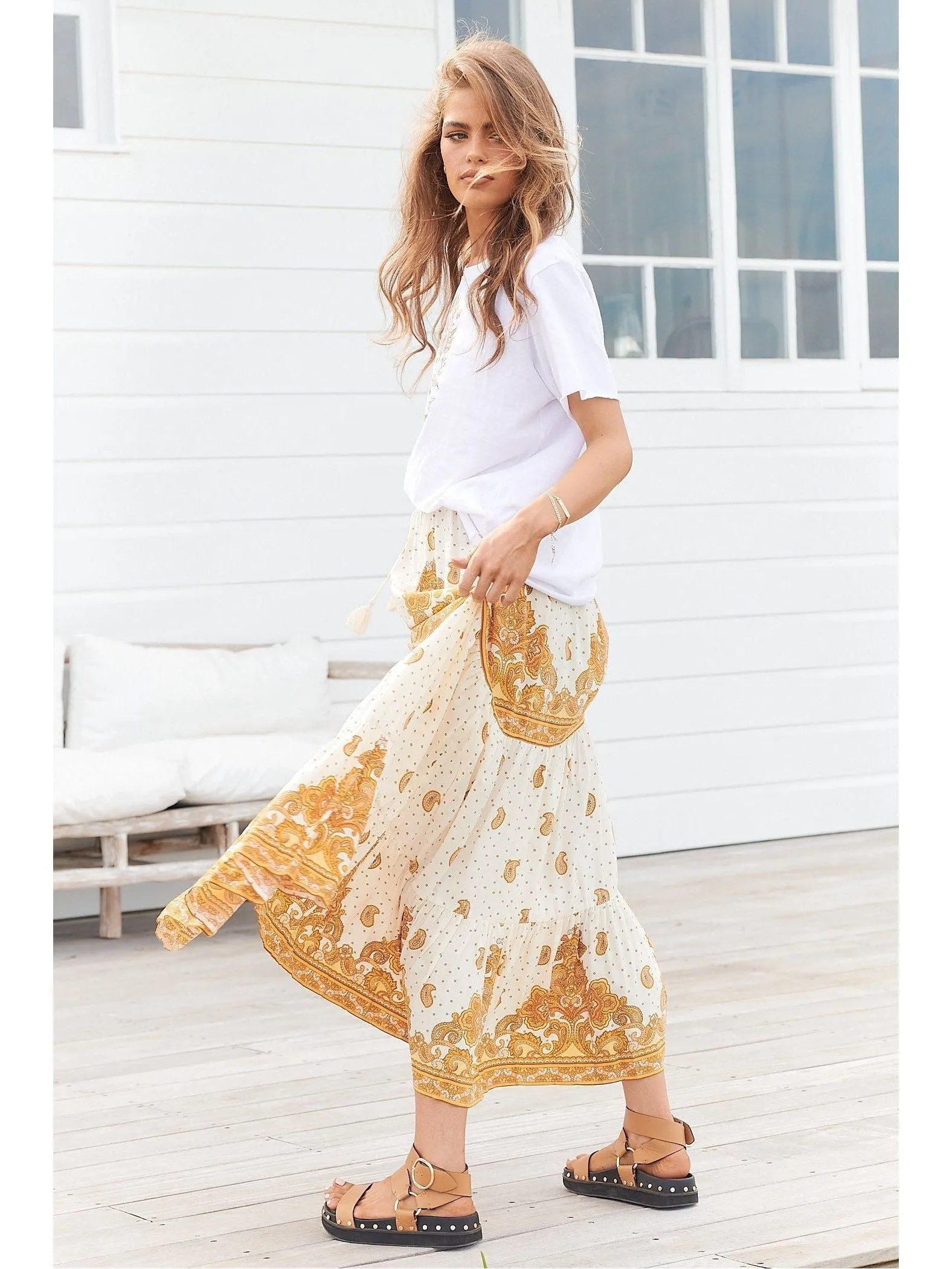 JAASE Sundown Print Riya Maxi Skirt