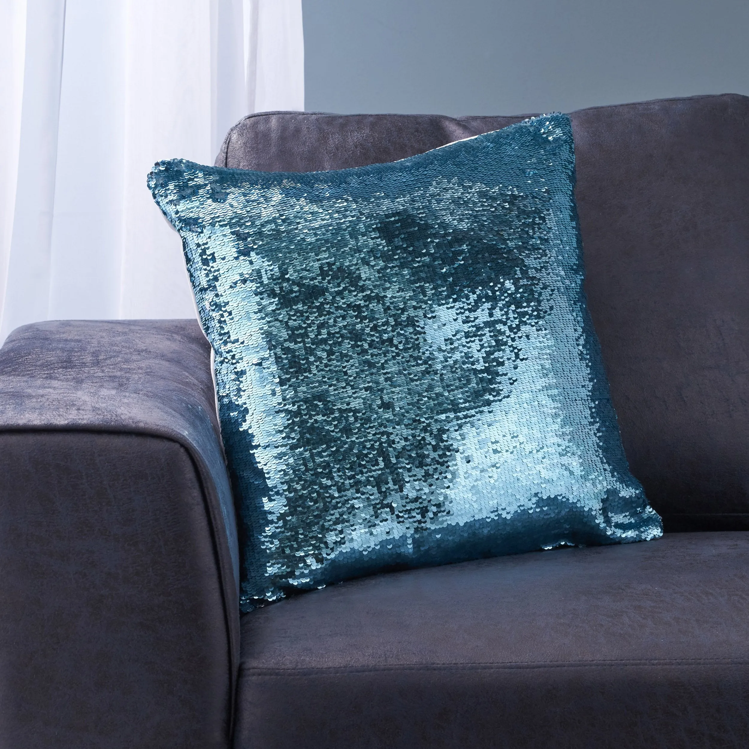 Jennifer Glam Square Reversible Sequin Throw Pillow