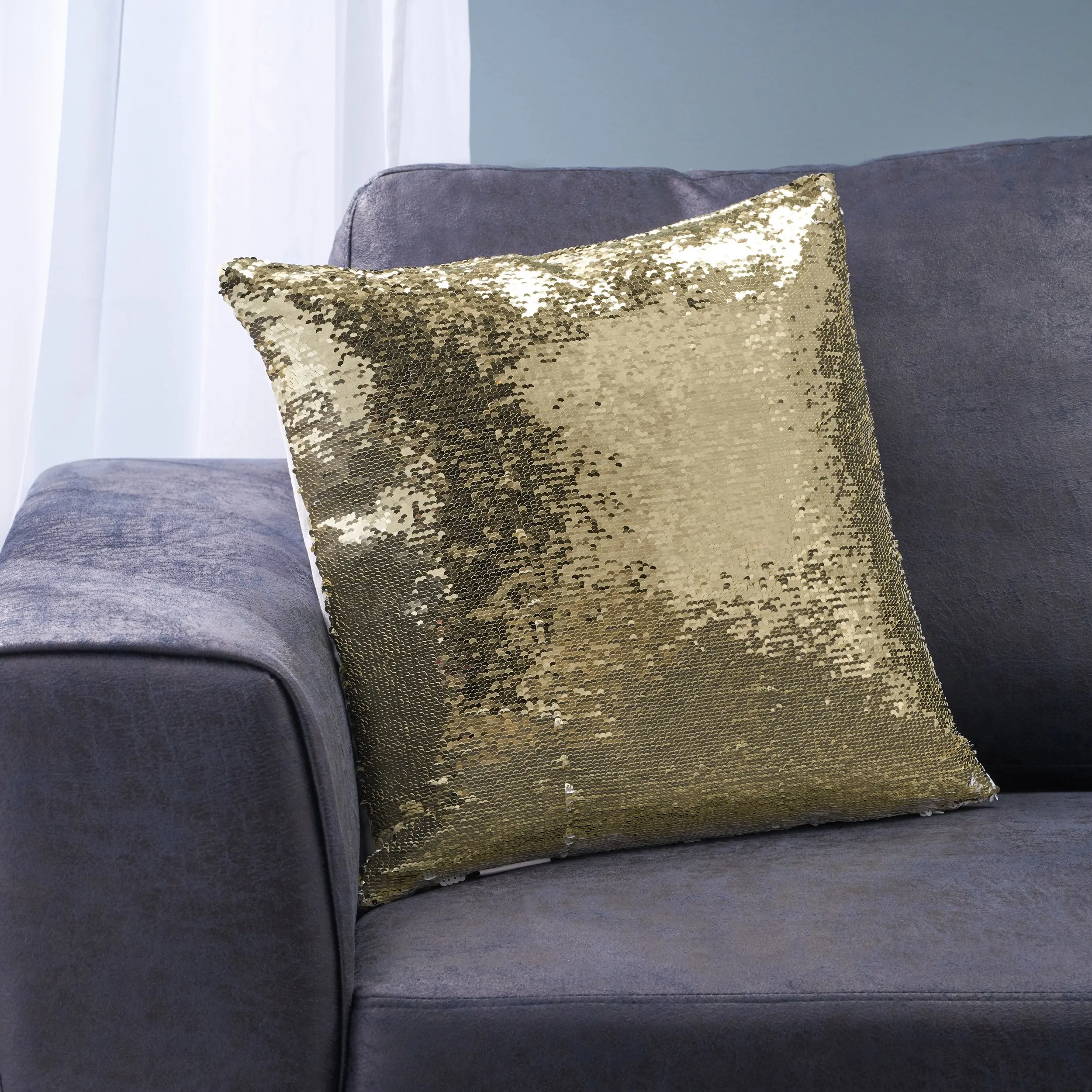 Jennifer Glam Square Reversible Sequin Throw Pillow