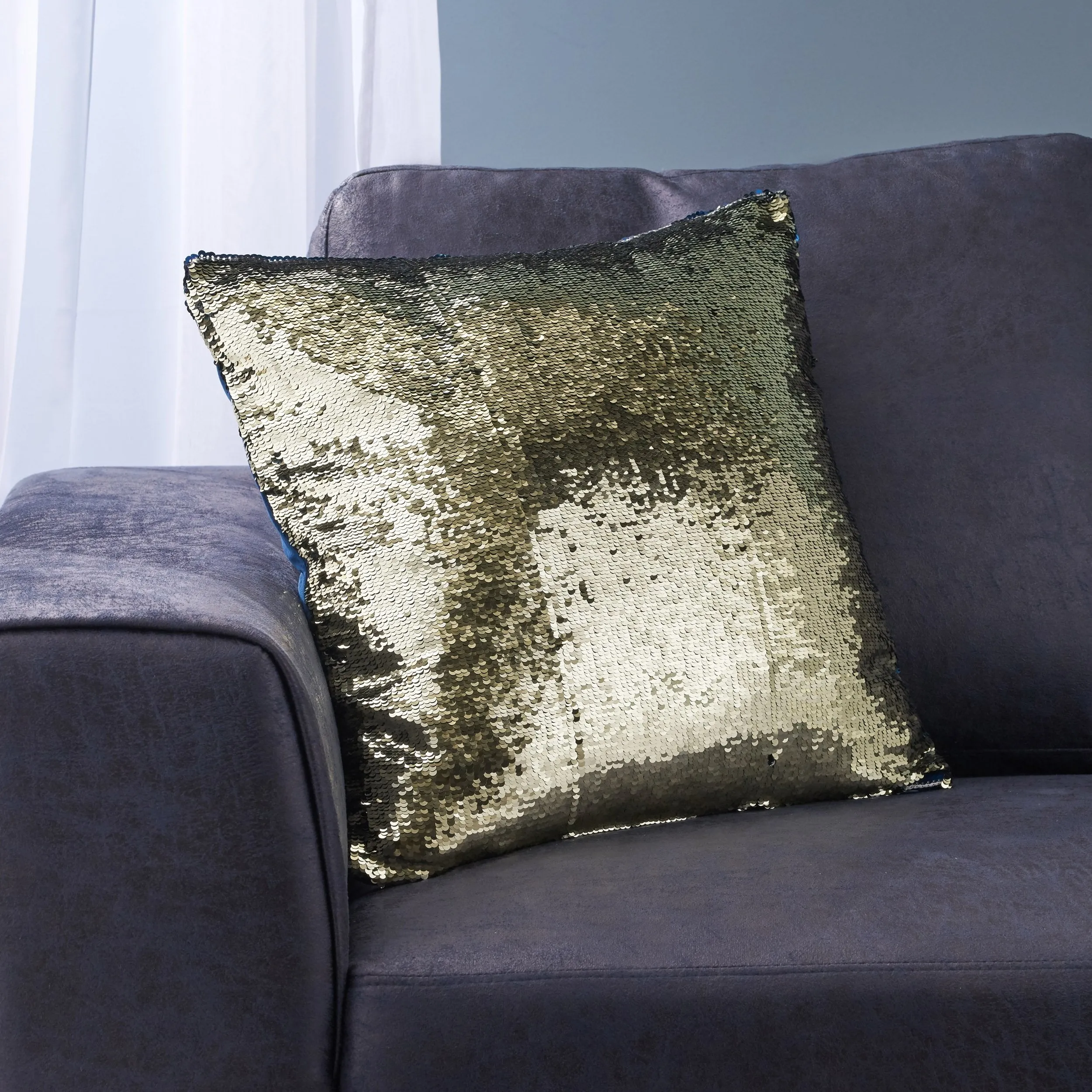 Jennifer Glam Square Reversible Sequin Throw Pillow