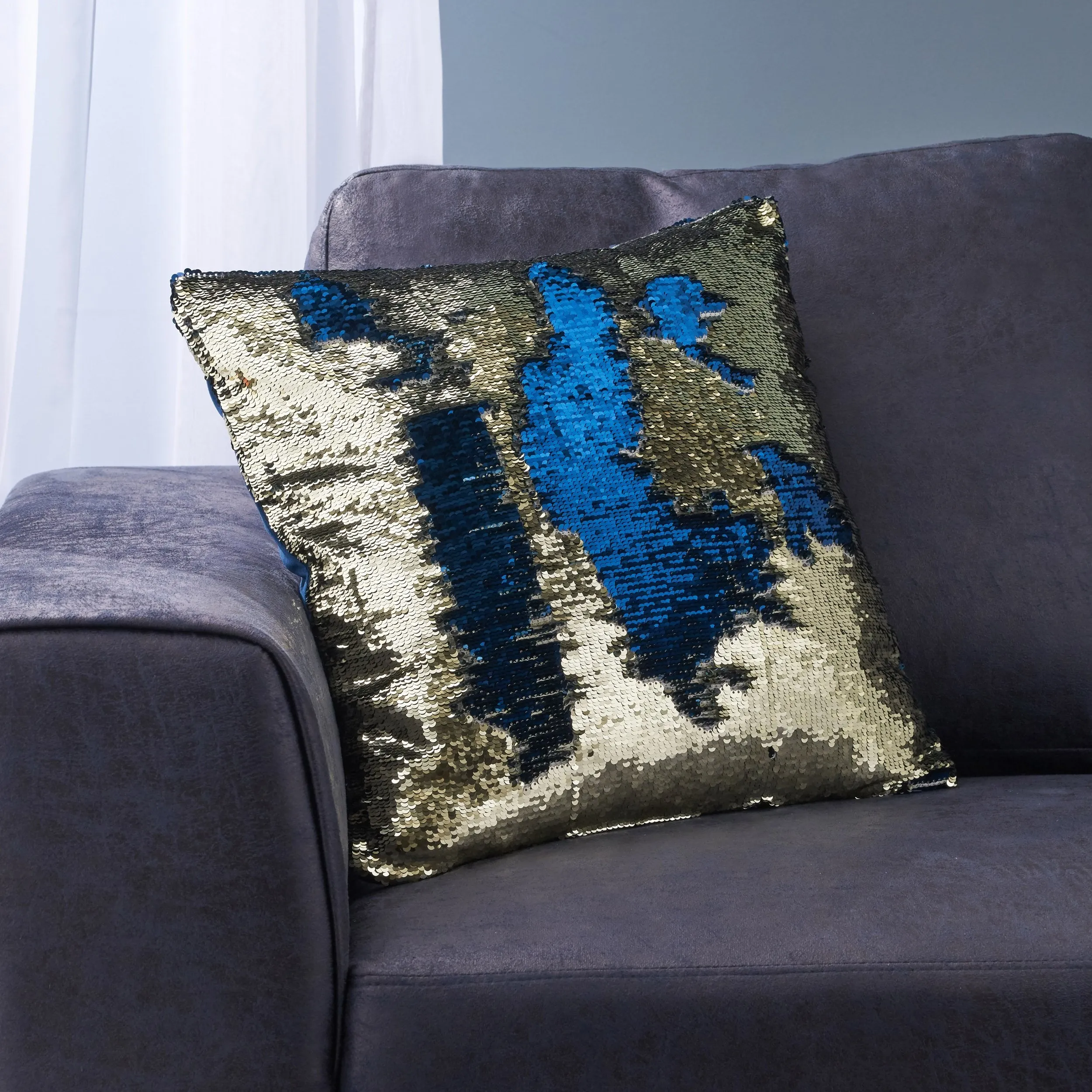 Jennifer Glam Square Reversible Sequin Throw Pillow