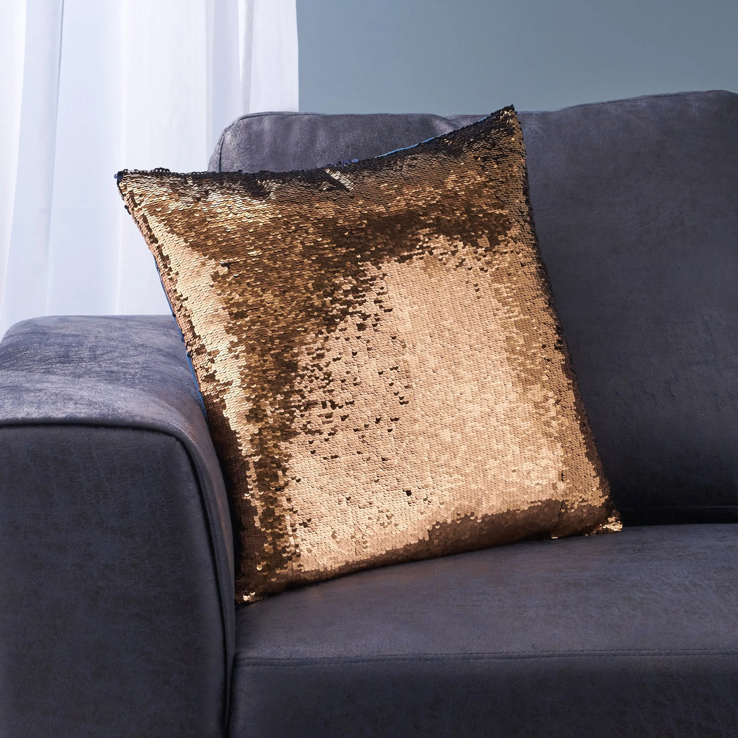 Jennifer Glam Square Reversible Sequin Throw Pillow