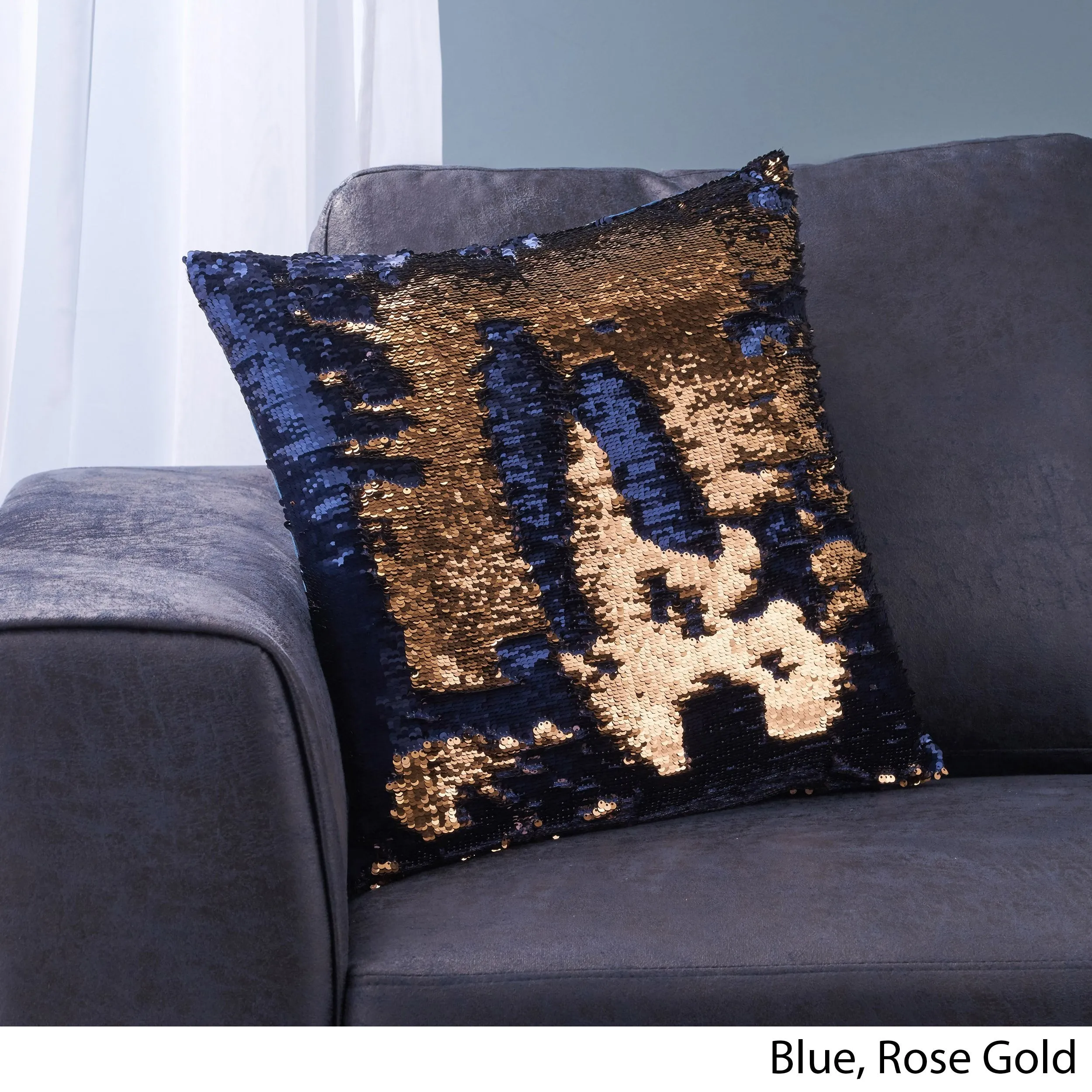 Jennifer Glam Square Reversible Sequin Throw Pillow