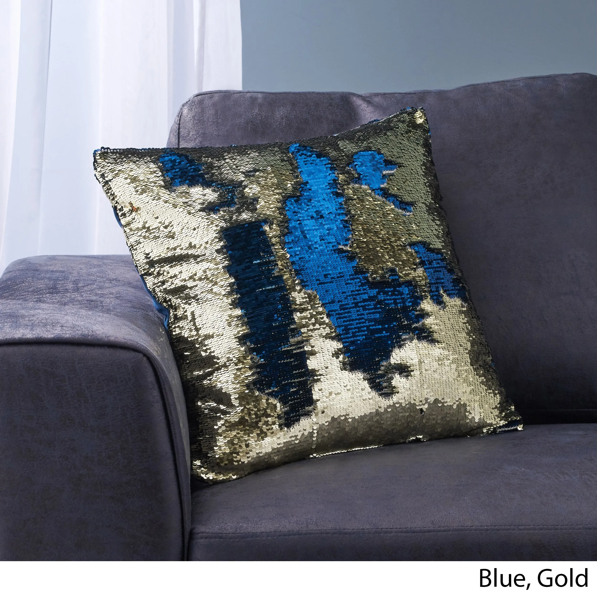 Jennifer Glam Square Reversible Sequin Throw Pillow