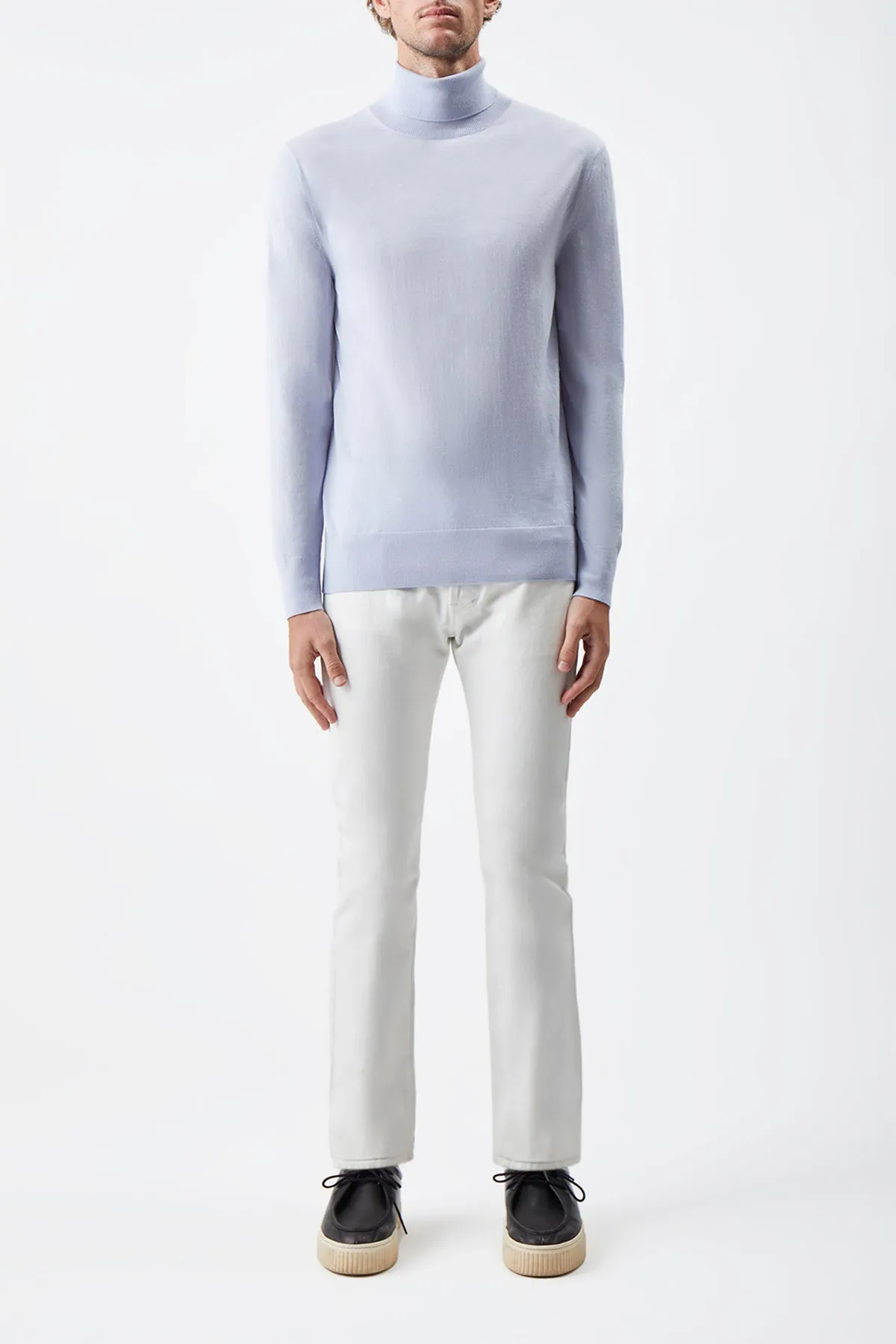 Jermaine Knit Turtleneck in Halogen Blue Merino Wool