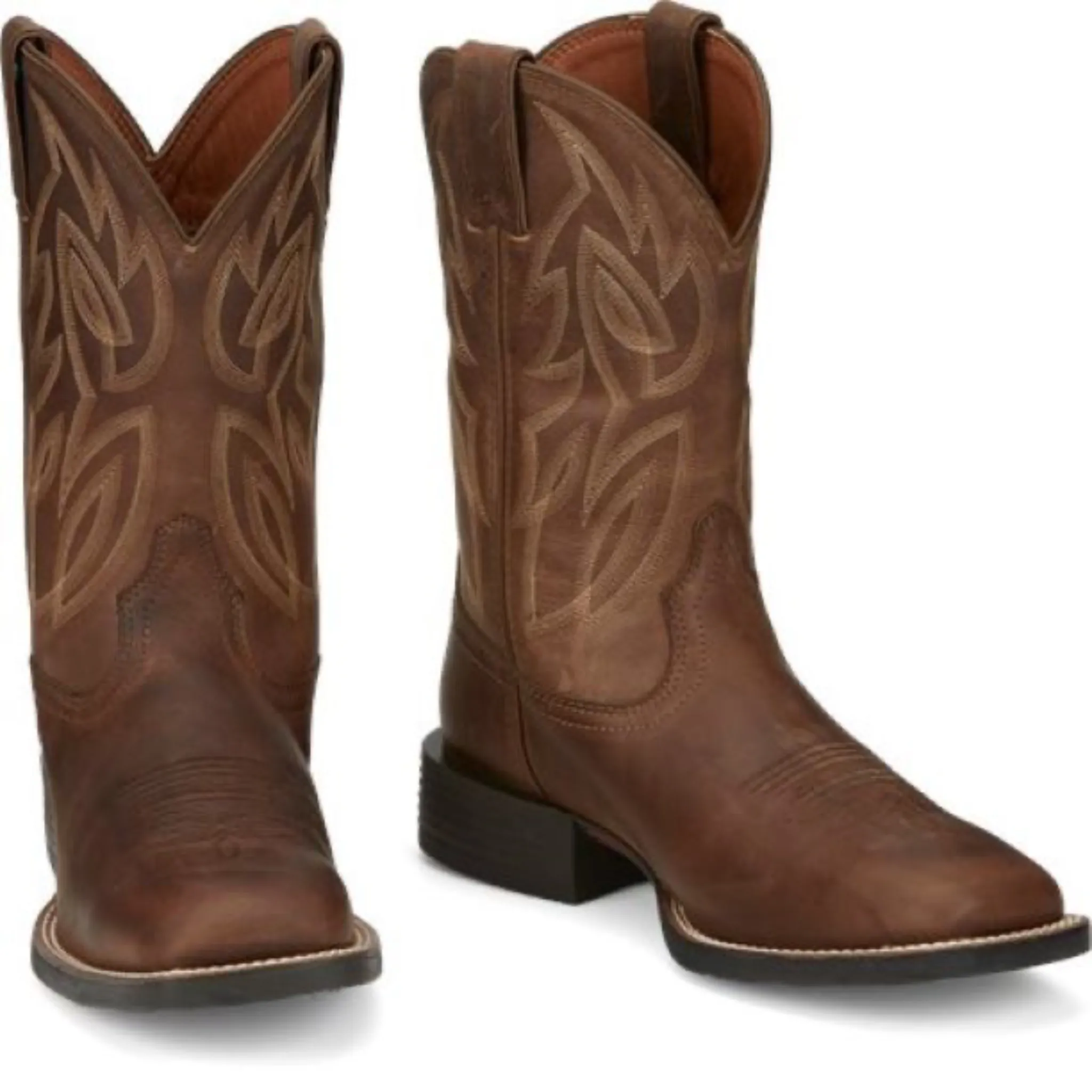 JUSTIN MEN'S CANTER DUSKY BROWN SQUARE TOE WESTERN BOOTS - SE7510