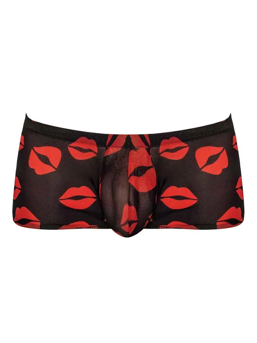 Kiss Me Mini Short Sheer Lips L/XL