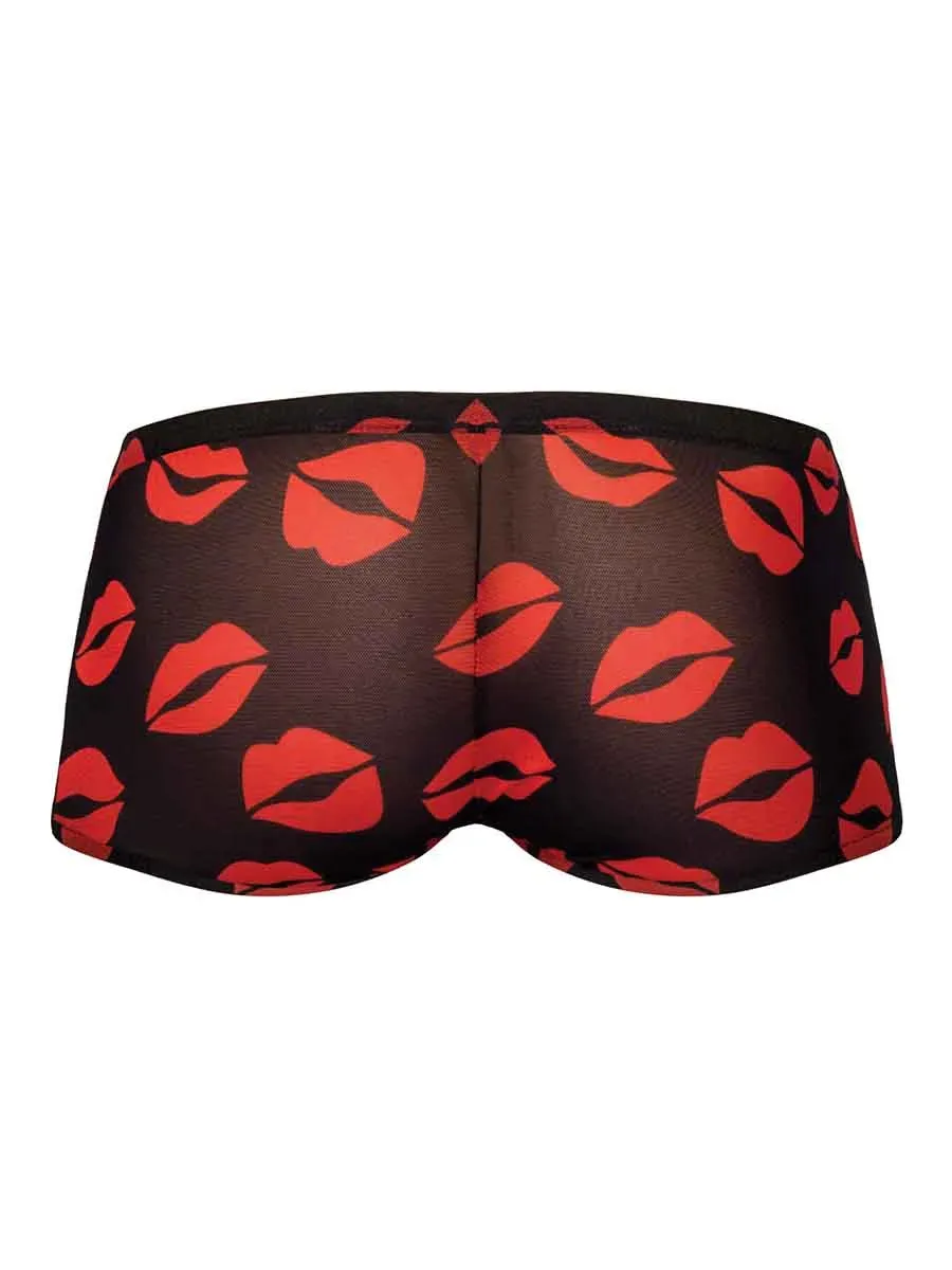 Kiss Me Mini Short Sheer Lips L/XL