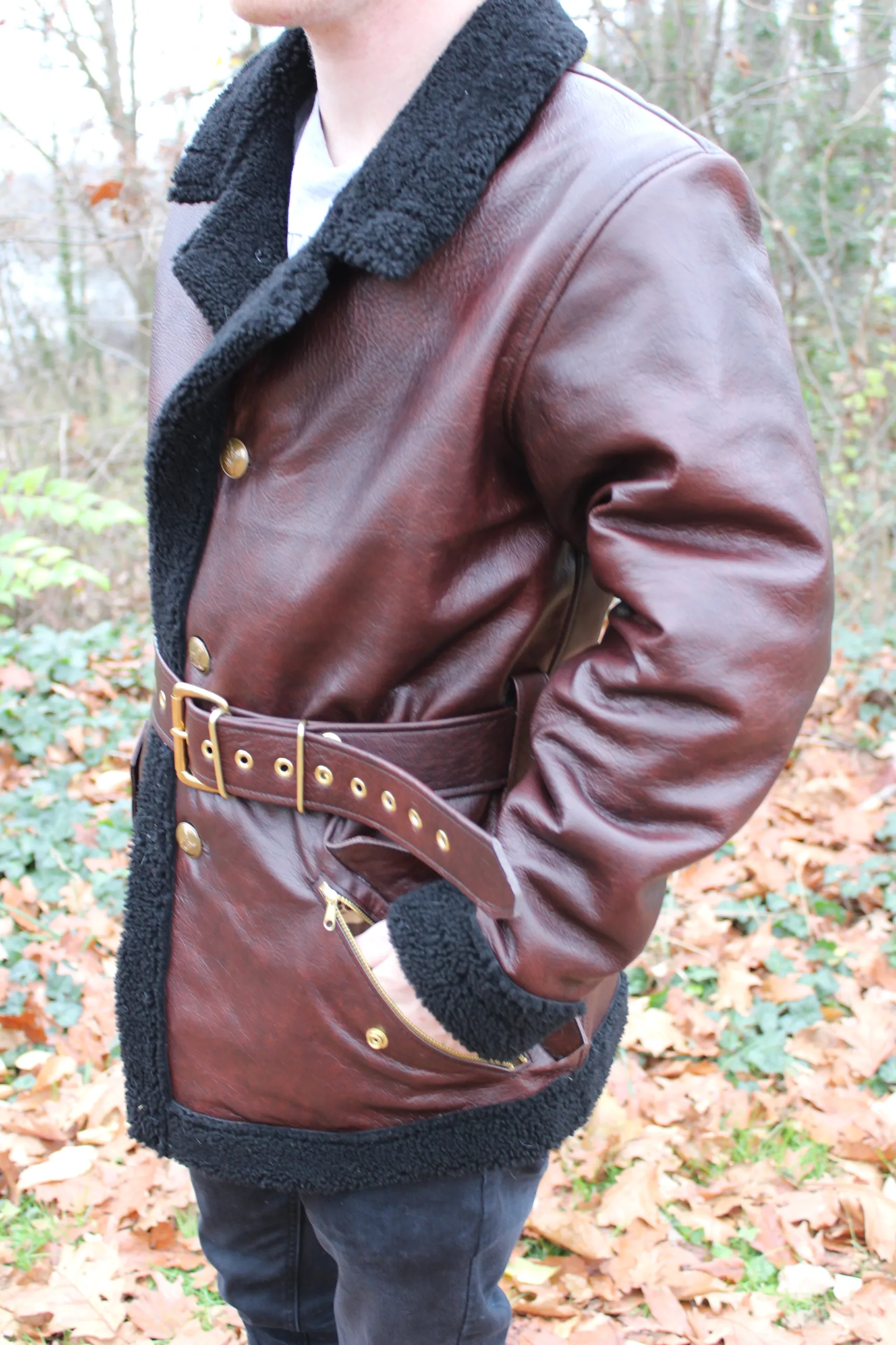 Leather and Shearling Coat