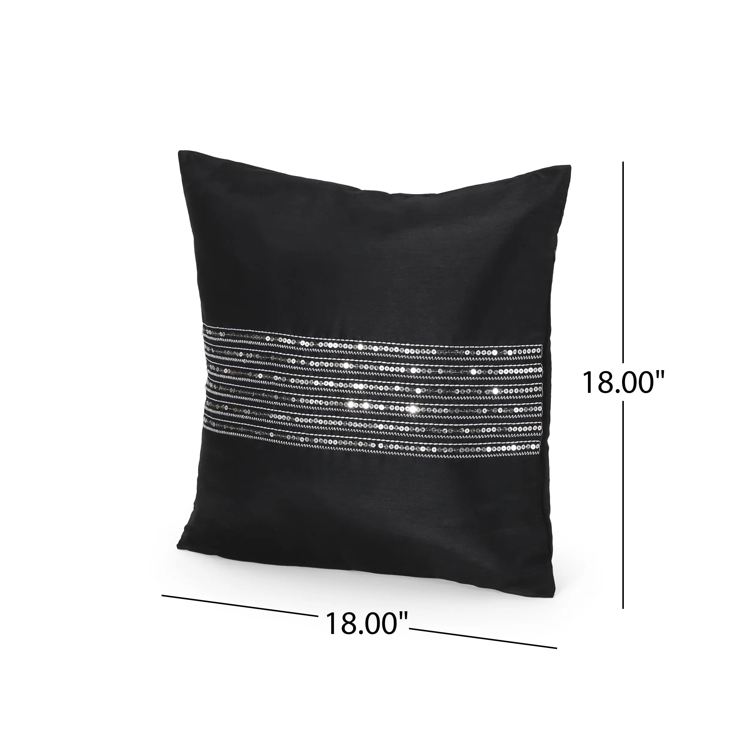 Maria Modern Fabric Throw Pillow Cover, Black