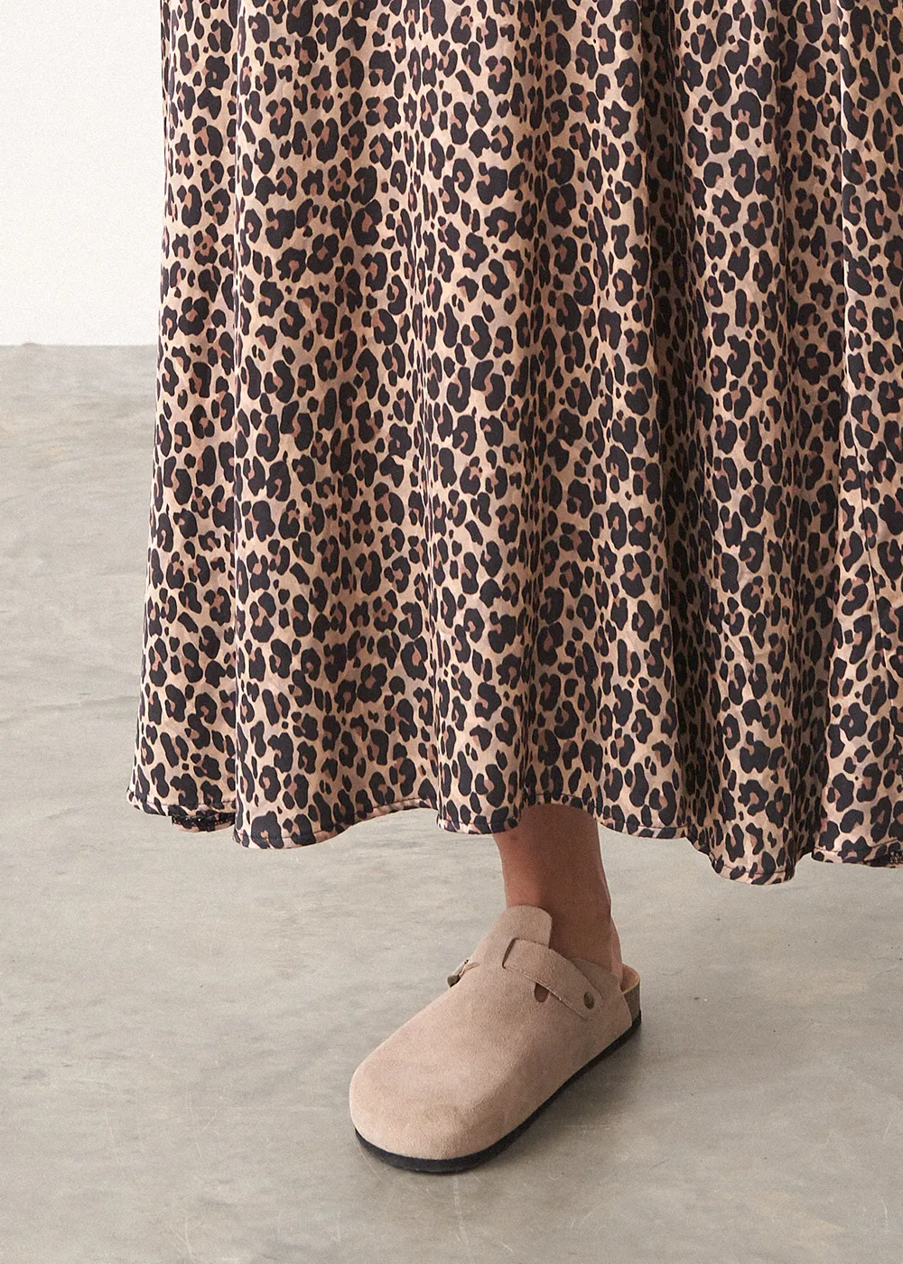 MARTHA LEOPARD PRINT SATIN SKIRT