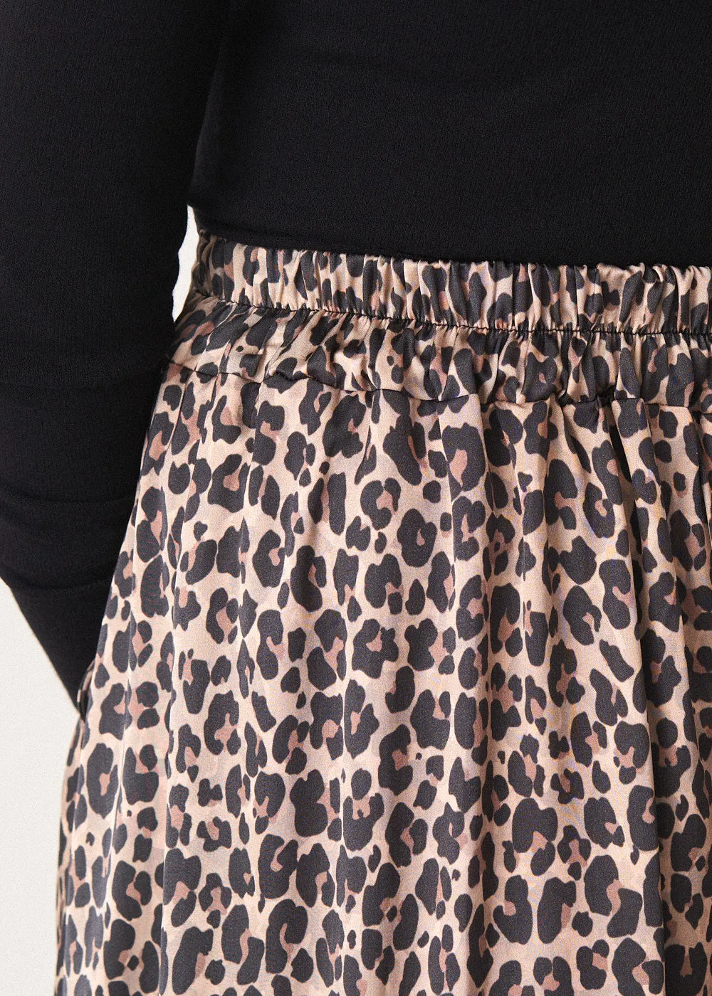 MARTHA LEOPARD PRINT SATIN SKIRT