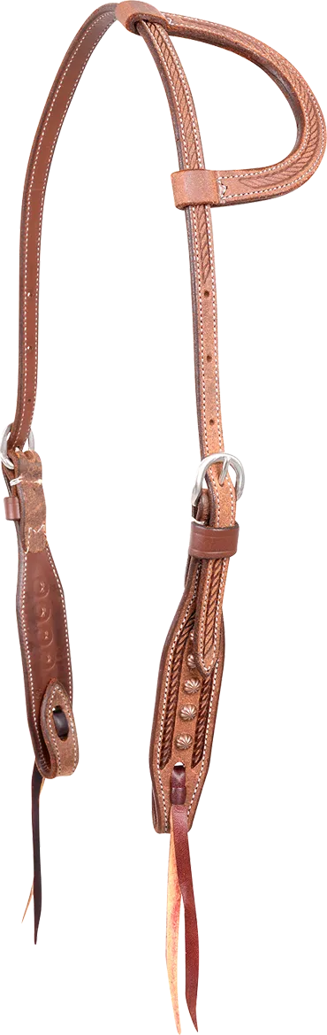 Martin Copper Dots and Rope Tooled Slip Ear Headstall