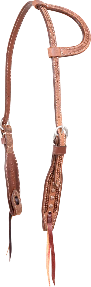 Martin Copper Dots and Rope Tooled Slip Ear Headstall