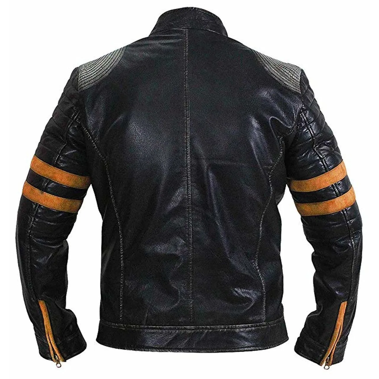 Men Vintage Distressed Biker Leather Jacket