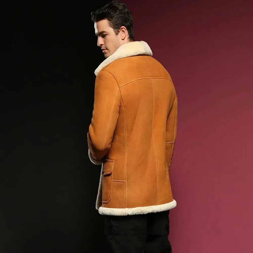 Men's B3 Shearling Jacket - Long Style Fur Coat