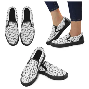 Men's Big Size Snow Leopard Print Slip-on Canvas Shoes