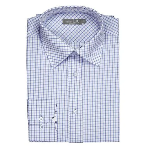 Mens Cotton Blue Check Shirt