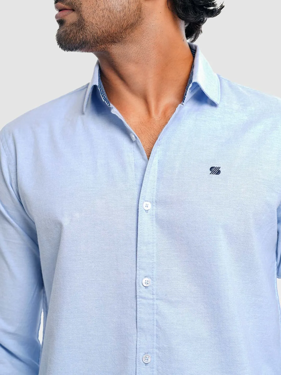 Men's Full Sleeve Shirt in Light Sky