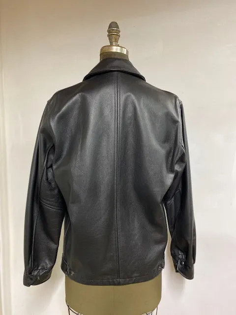 Men's Leather Car Coat- Style #AB114ZJ