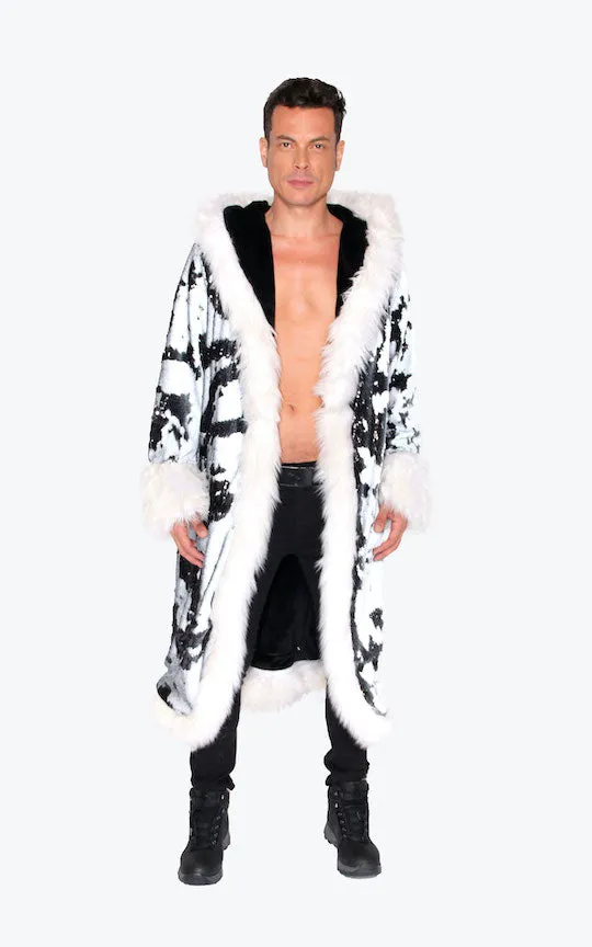 Men's LED Sequin King Coat in "Black/ White"