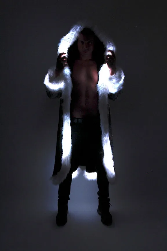 Men's LED Sequin King Coat in "Black/ White"