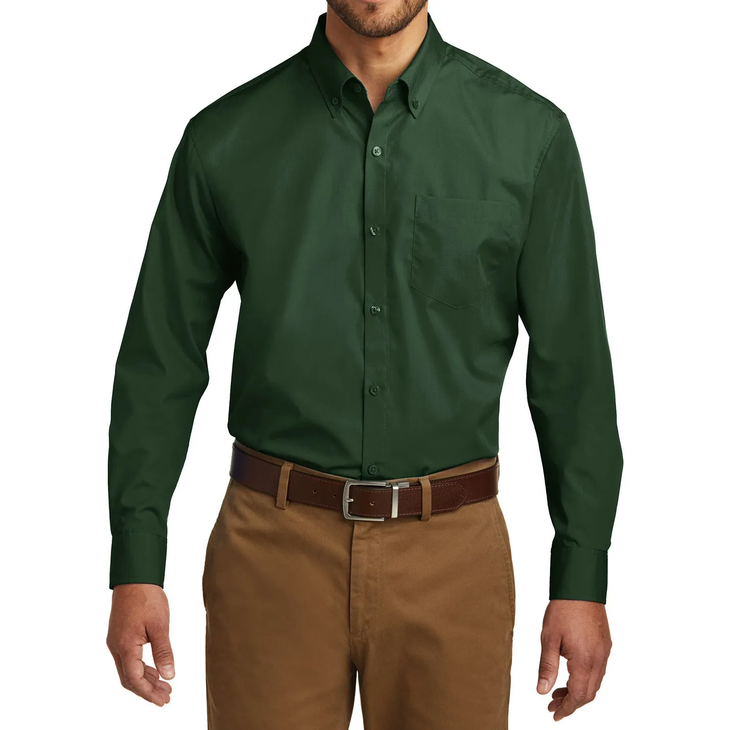 Men's Long Sleeve Carefree Poplin Shirt