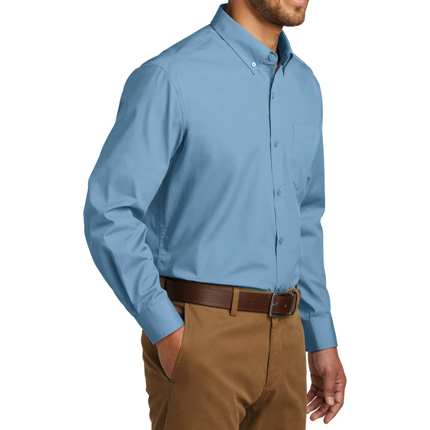 Men's Long Sleeve Carefree Poplin Shirt