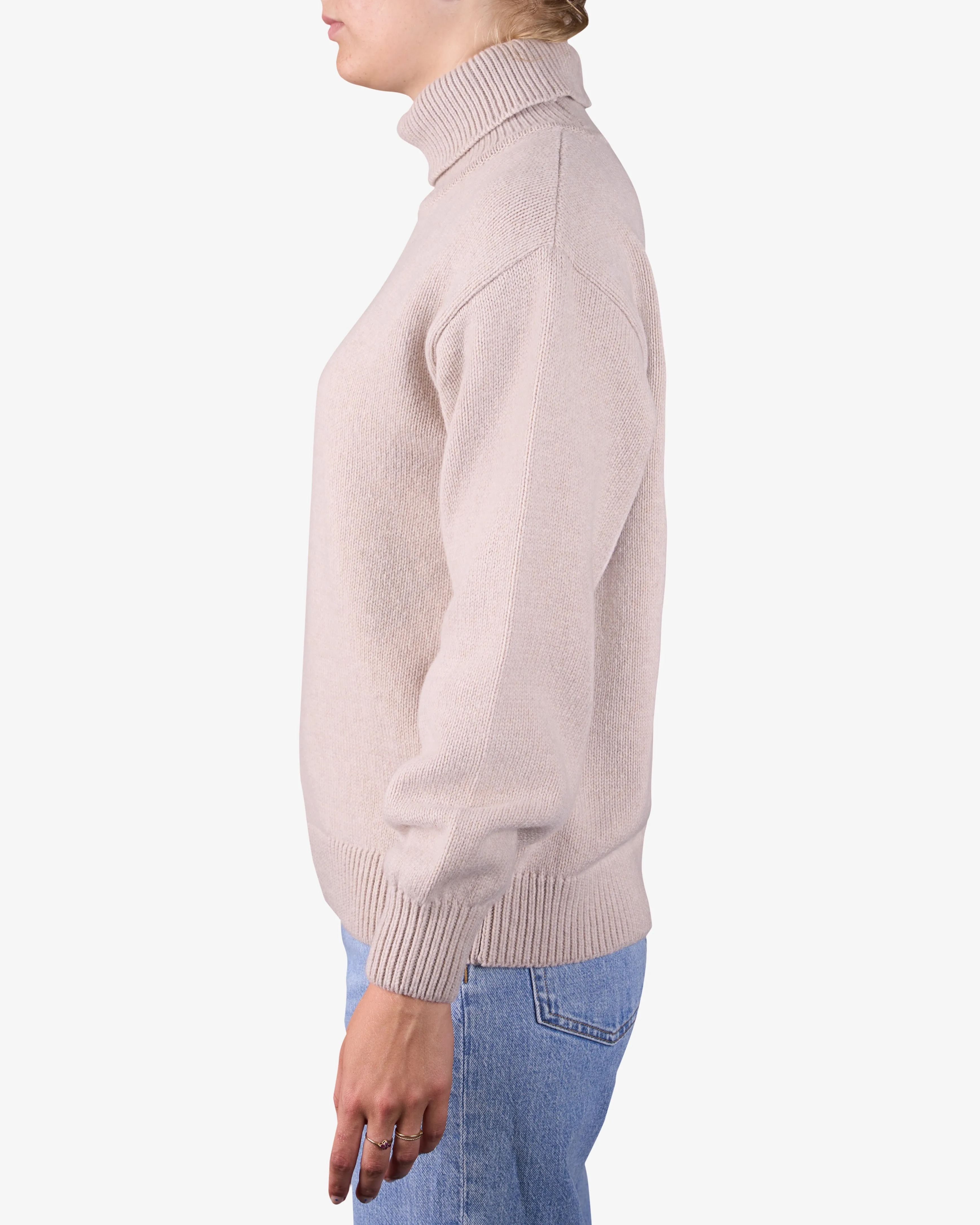 Merino Wool Turtleneck - Magenta Blaze