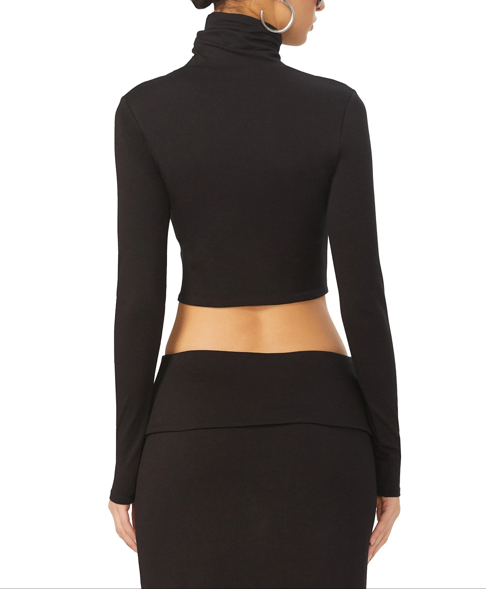 Micaela Crop Turtleneck - Noir