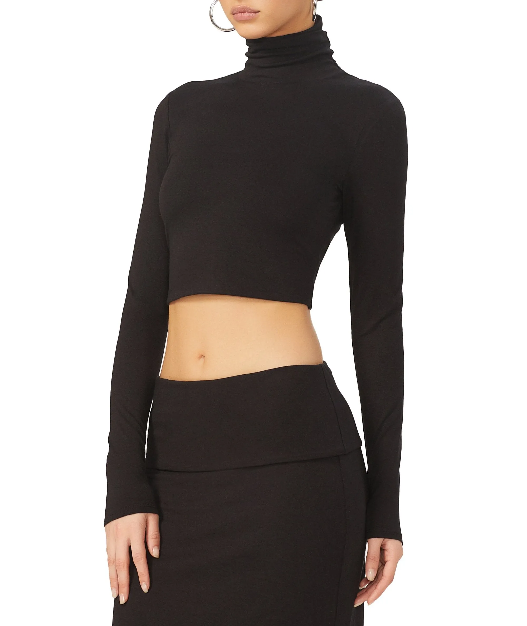 Micaela Crop Turtleneck - Noir