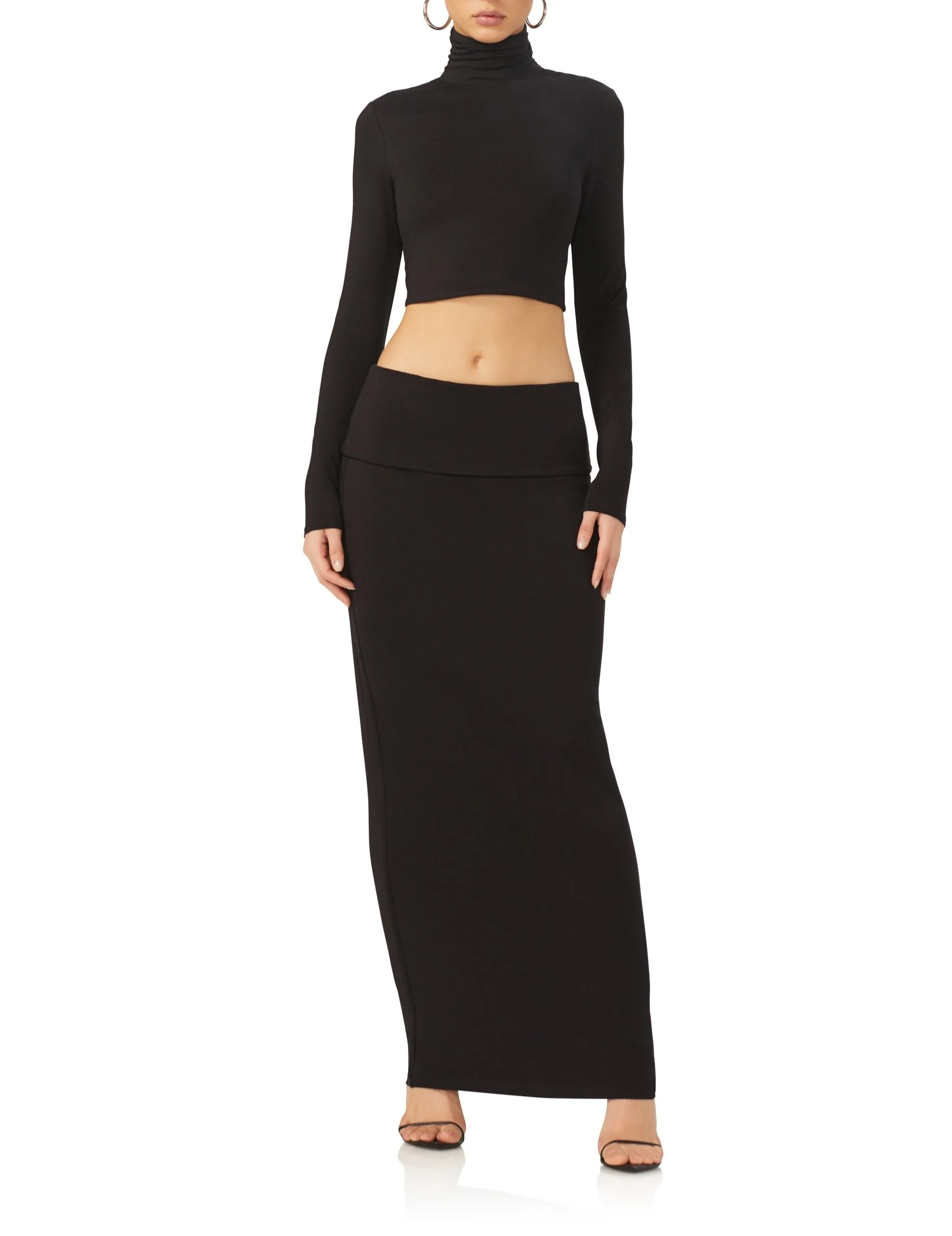 Micaela Crop Turtleneck - Noir