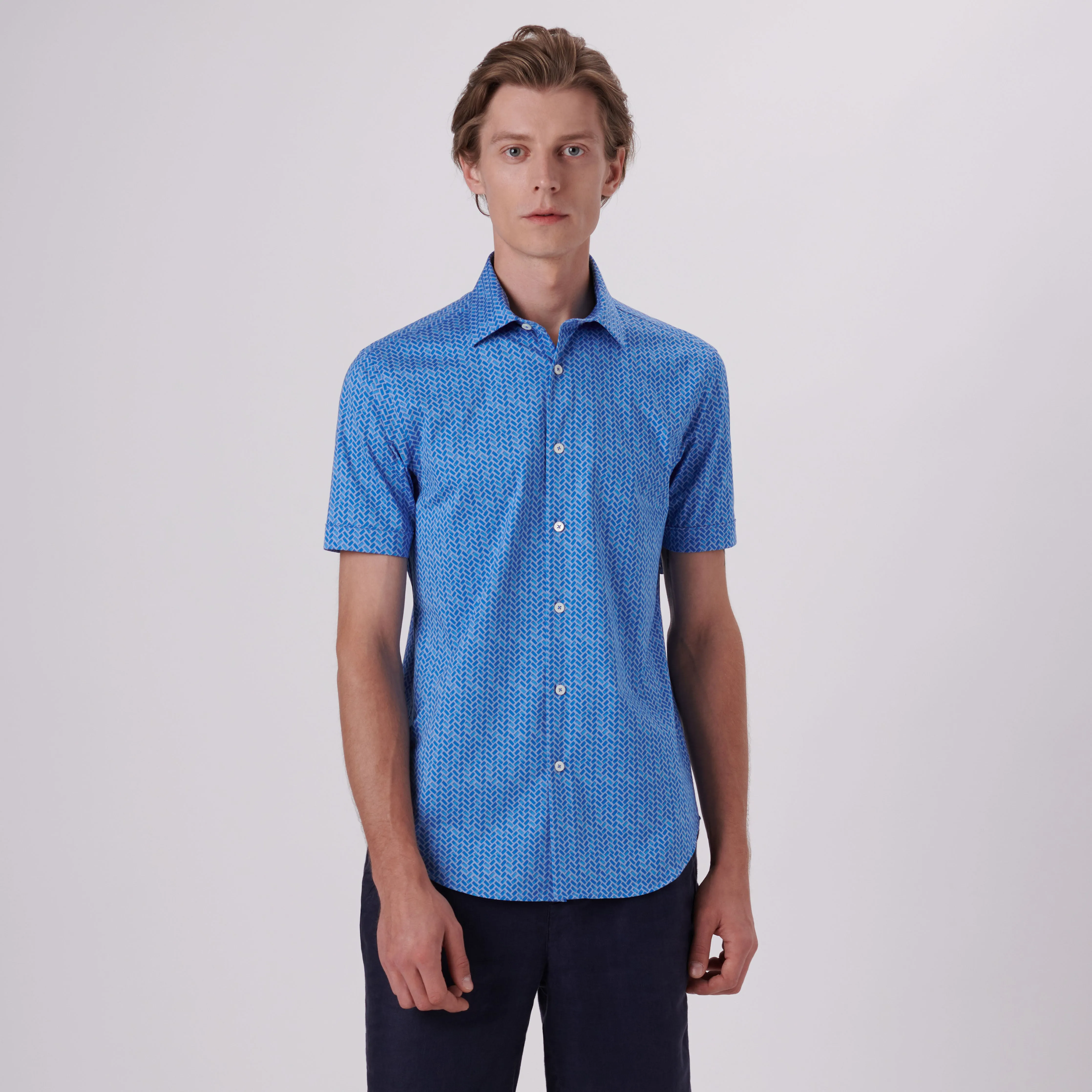 Miles Geometrical Print OoohCotton Short Sleeve Shirt