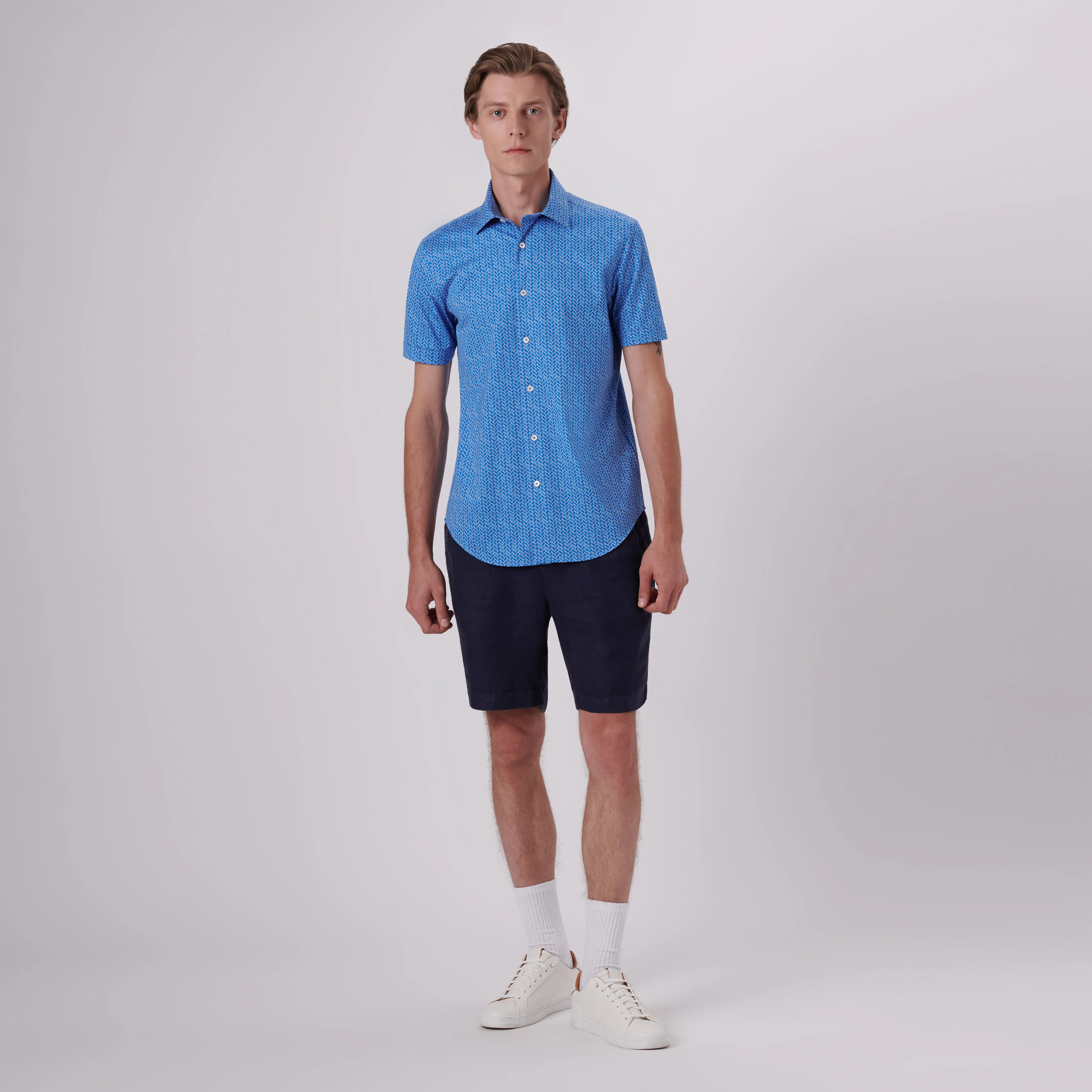 Miles Geometrical Print OoohCotton Short Sleeve Shirt