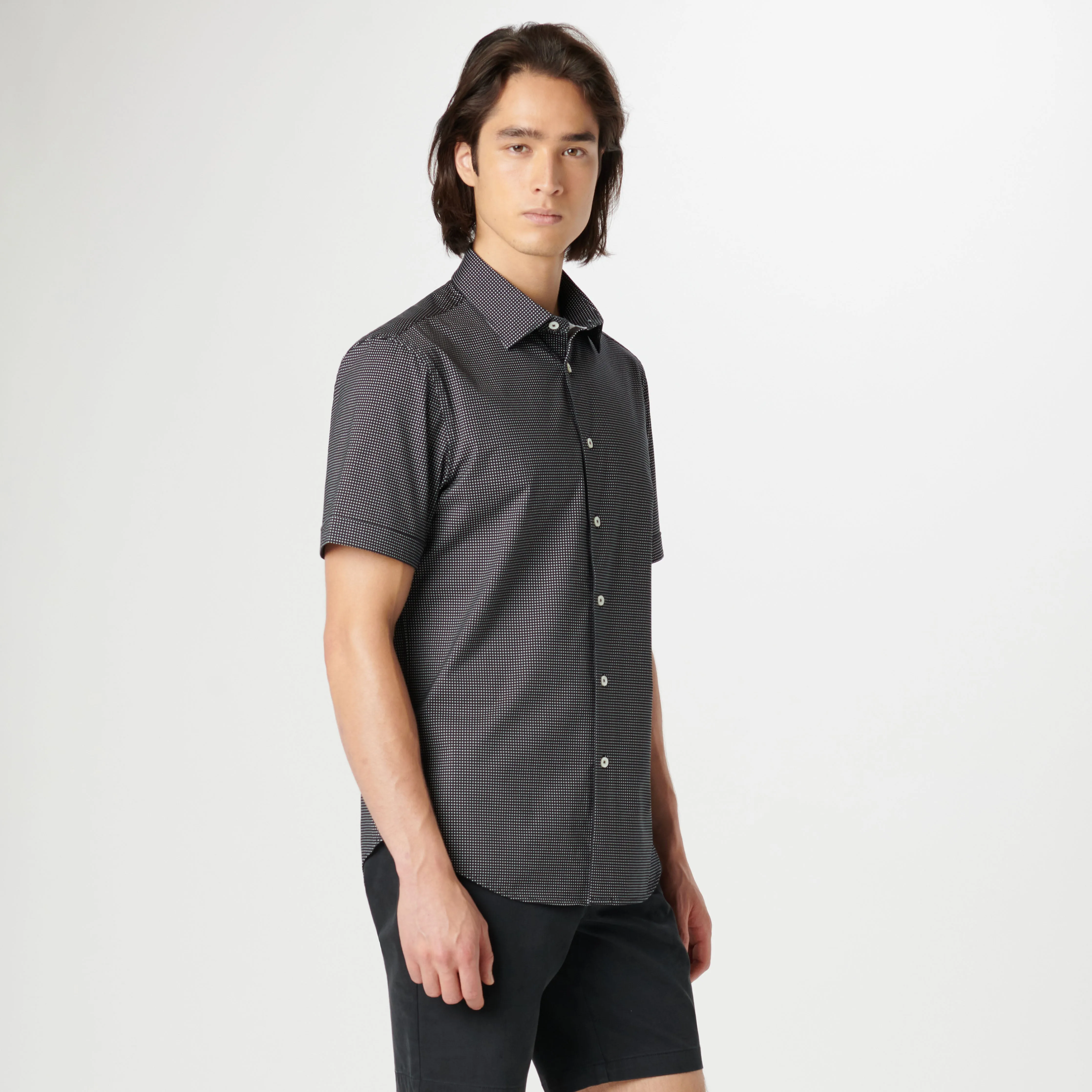 Miles Pin Dot OoohCotton Short Sleeve Shirt