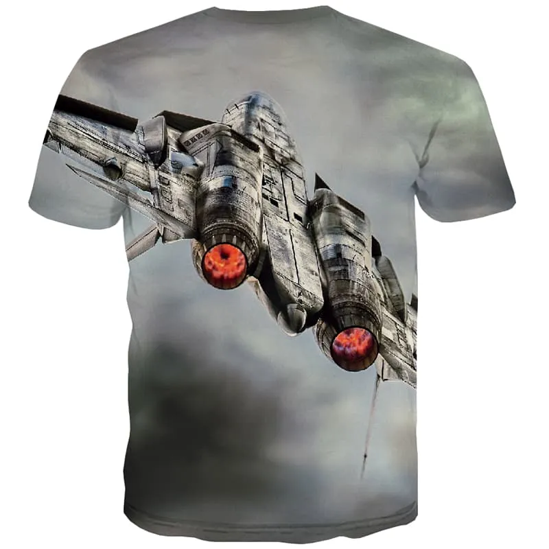 Military T shirts Men War Tshirts Casual Aircraft T shirts Funny Cloud T-shirts 3d