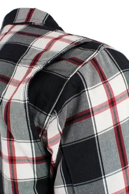 Milwaukee Performance MPM1625 Men's Armored Checkered Flannel Shirt with Aramid® by DuPont™ Fibers-White/Red/Black