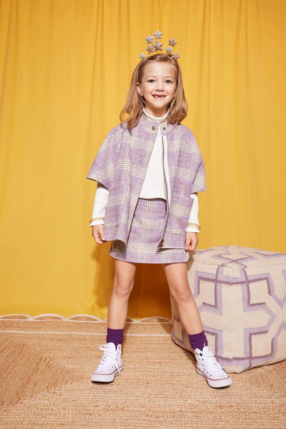 Mini Skort, Lilac Tweed