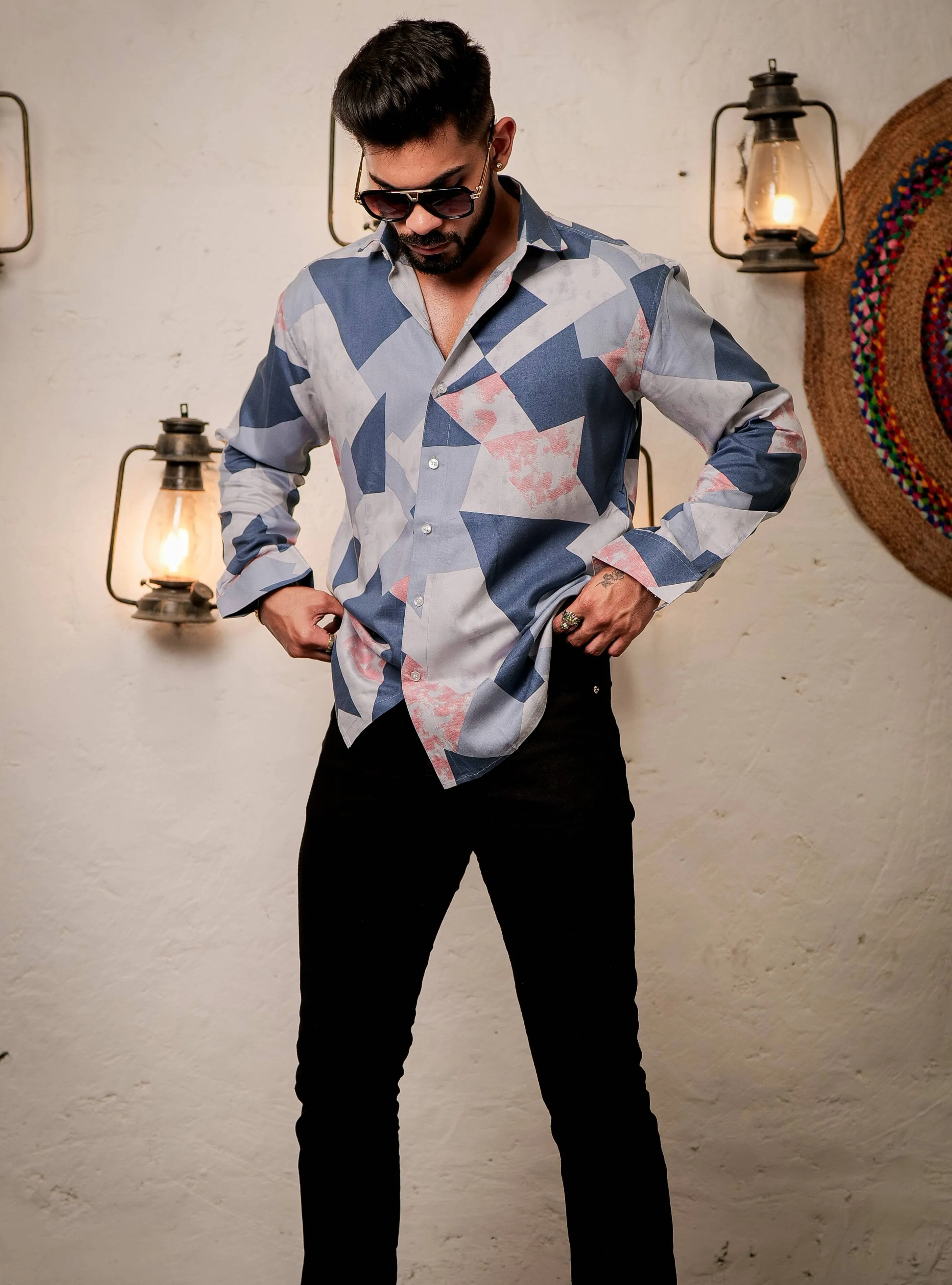 Multi Modal Cotton Print Premium Shirt