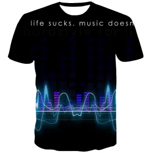 Music T shirts Men Instrument T-shirts 3d Retro Tshirt Printed Electronic T-shirts Graphic