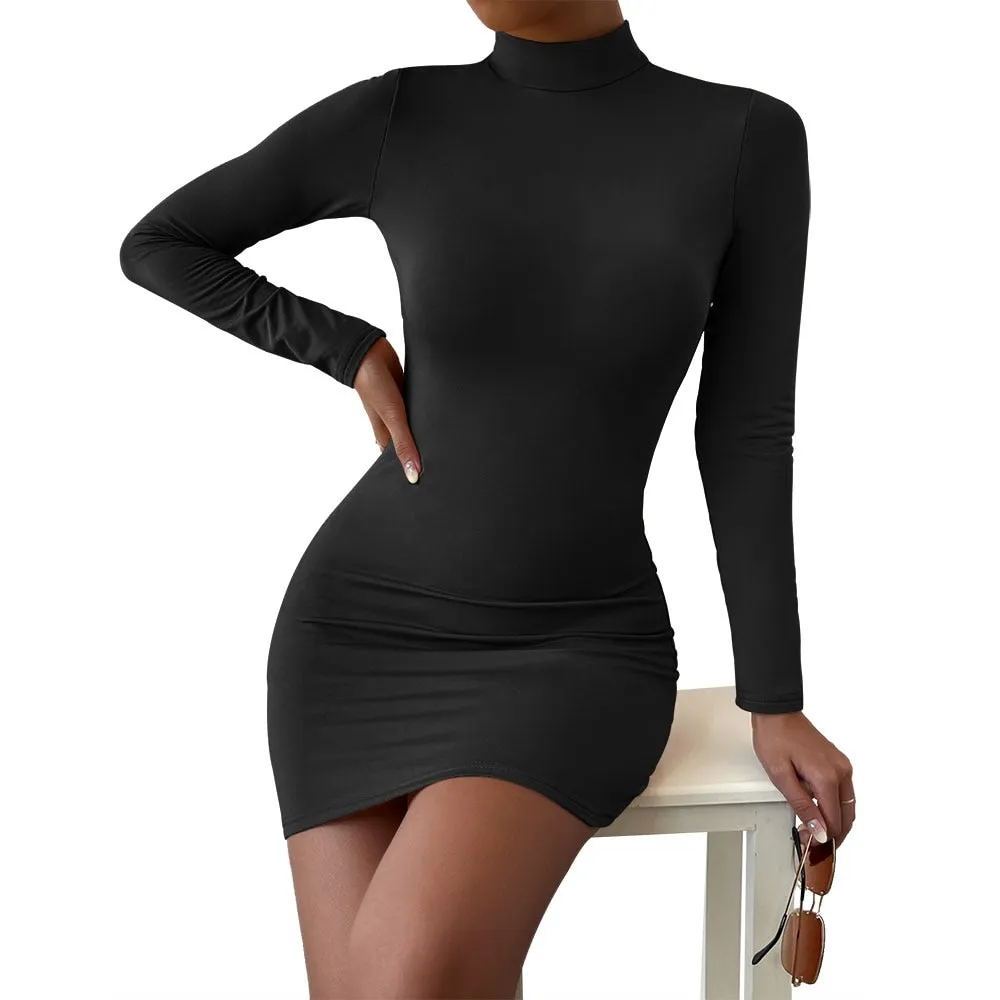 New Arrival Women Long Sleeve Mini Skirt Dresses - WD8118