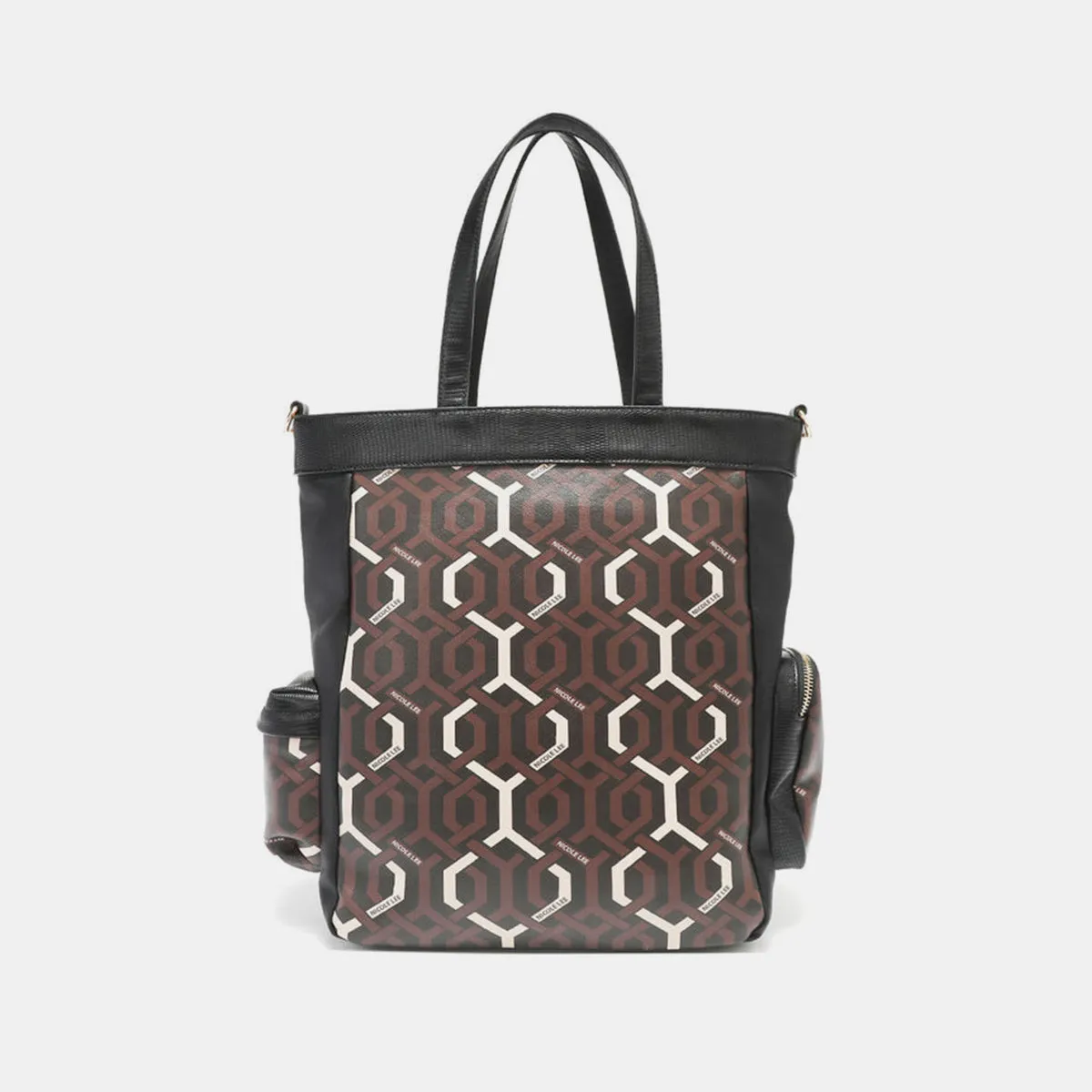 Nicole Lee USA Geometric Pattern Tote Bag - Vegan Leather Bag