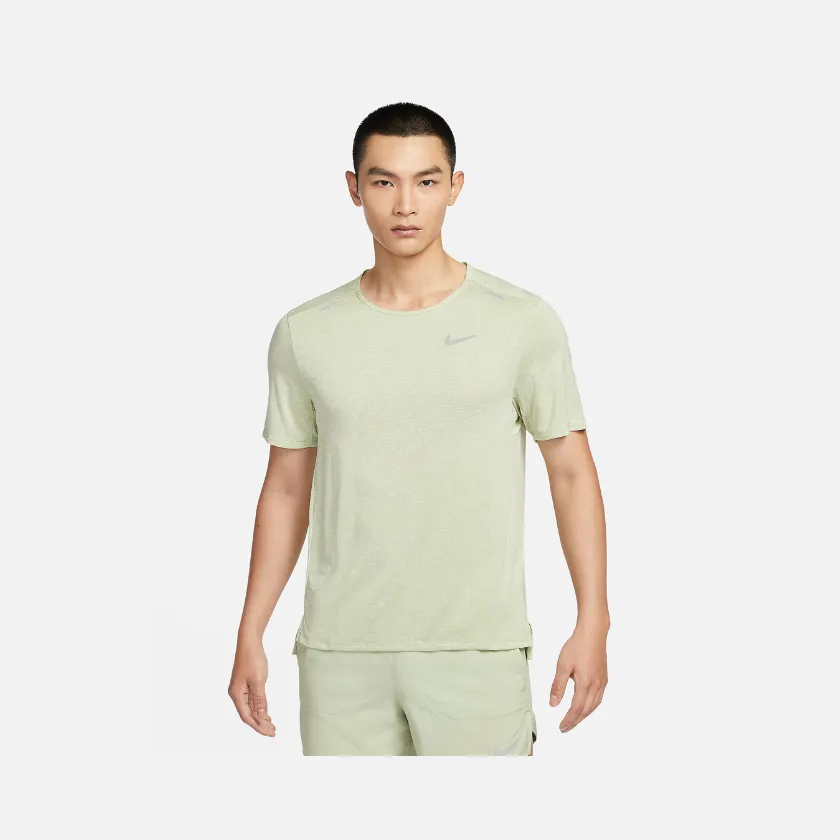 Nike Dri-FIT Rise 365 Men's Short-Sleeve Running Top -Olive Aura/Heather