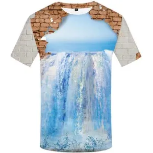 Ocean T shirts Men Water Tshirts Novelty Art T shirts Funny Abstract Shirt Print Harajuku T-shirts Graphic Short Sleeve Hip hop