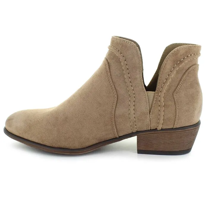 Pierre Dumas Women's May-20 Short Suede Bootie - Taupe 89144-434